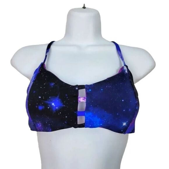 Hot Topic Reversible Galaxy and Purple Swim Bikini Top Size S/M - Picture 11 of 11